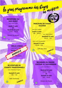 Programme stages musique 2025